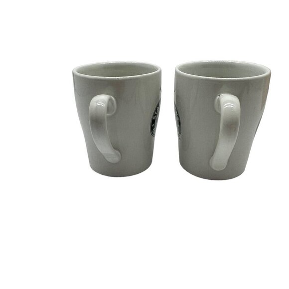 Set 2 Starbucks Coffee Tea Cups Mug White 8 Oz Classic Siren Mermaid Logo 2007 - Picture 5 of 13